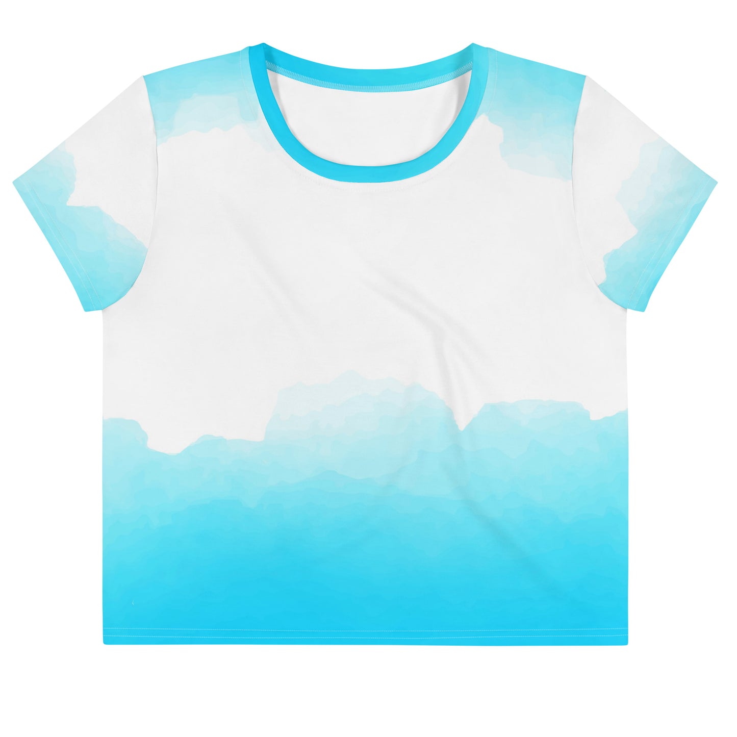 White and Aqua Crop Tee