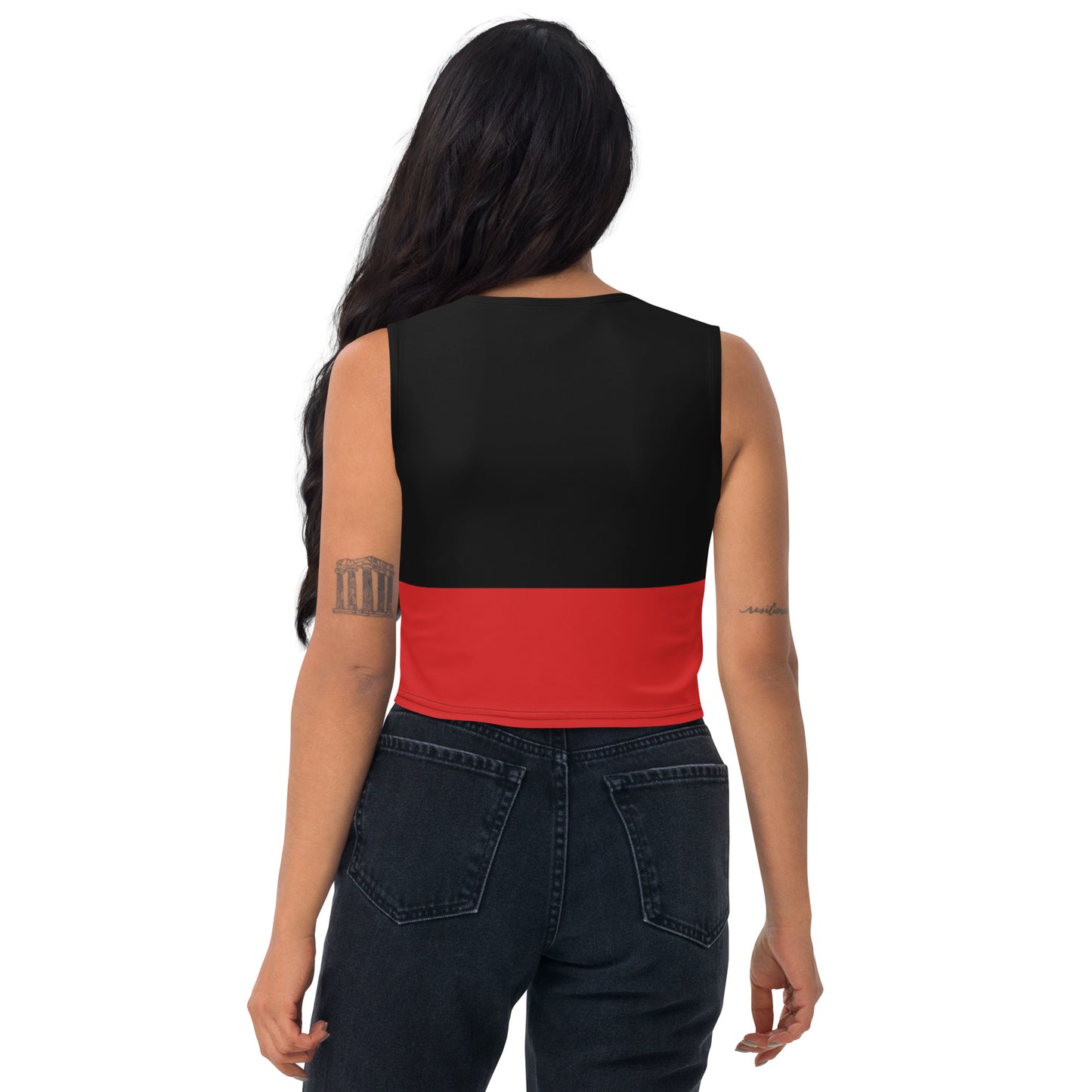 Red and black crop top