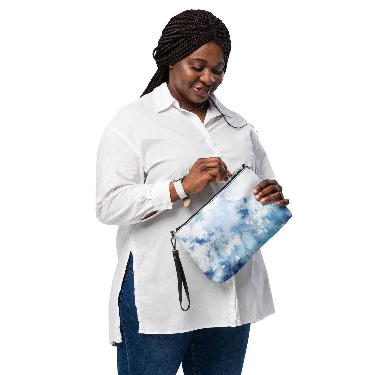 Blue Watercolor Crossbody Bag