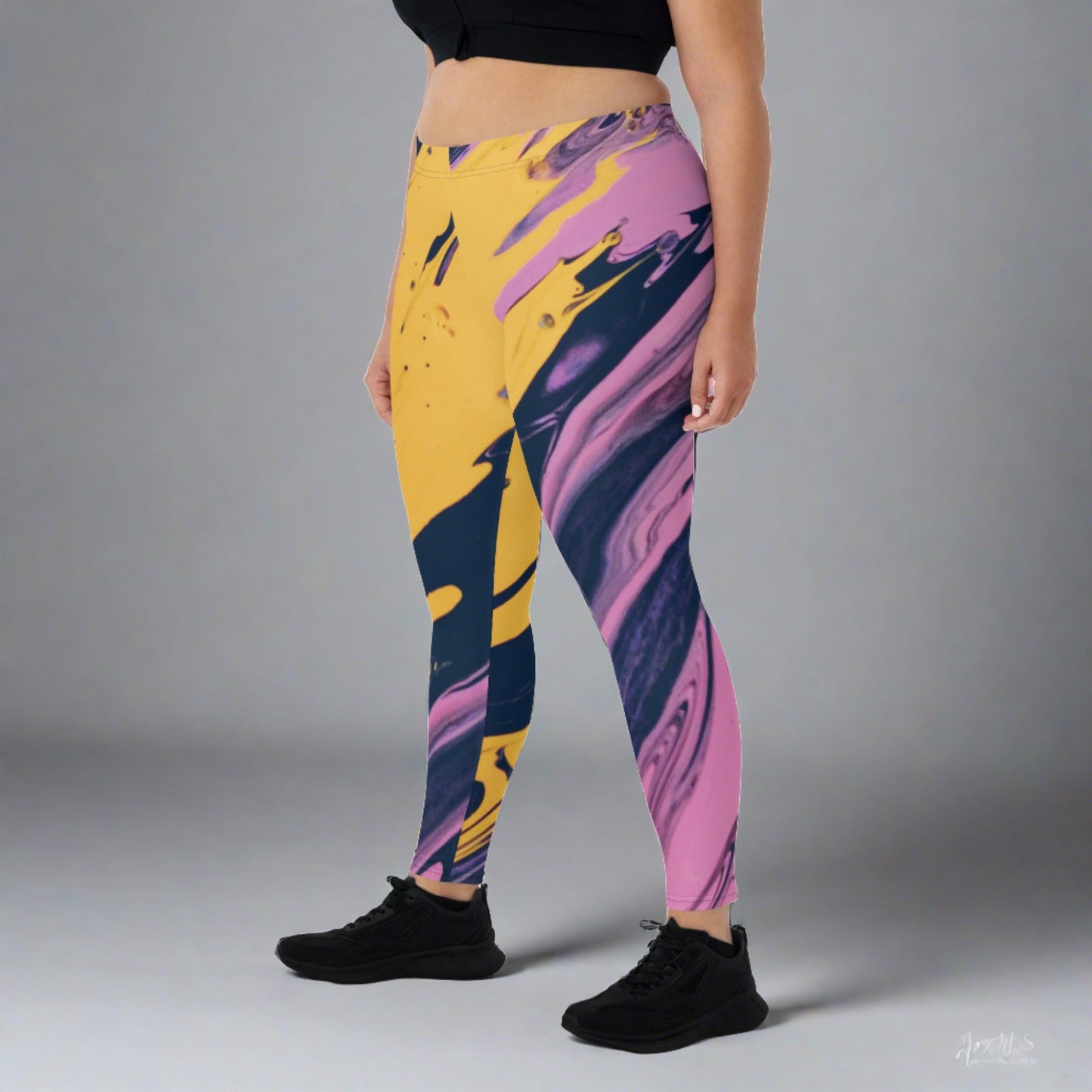 Purplish Pink Multi-Color Leggings
