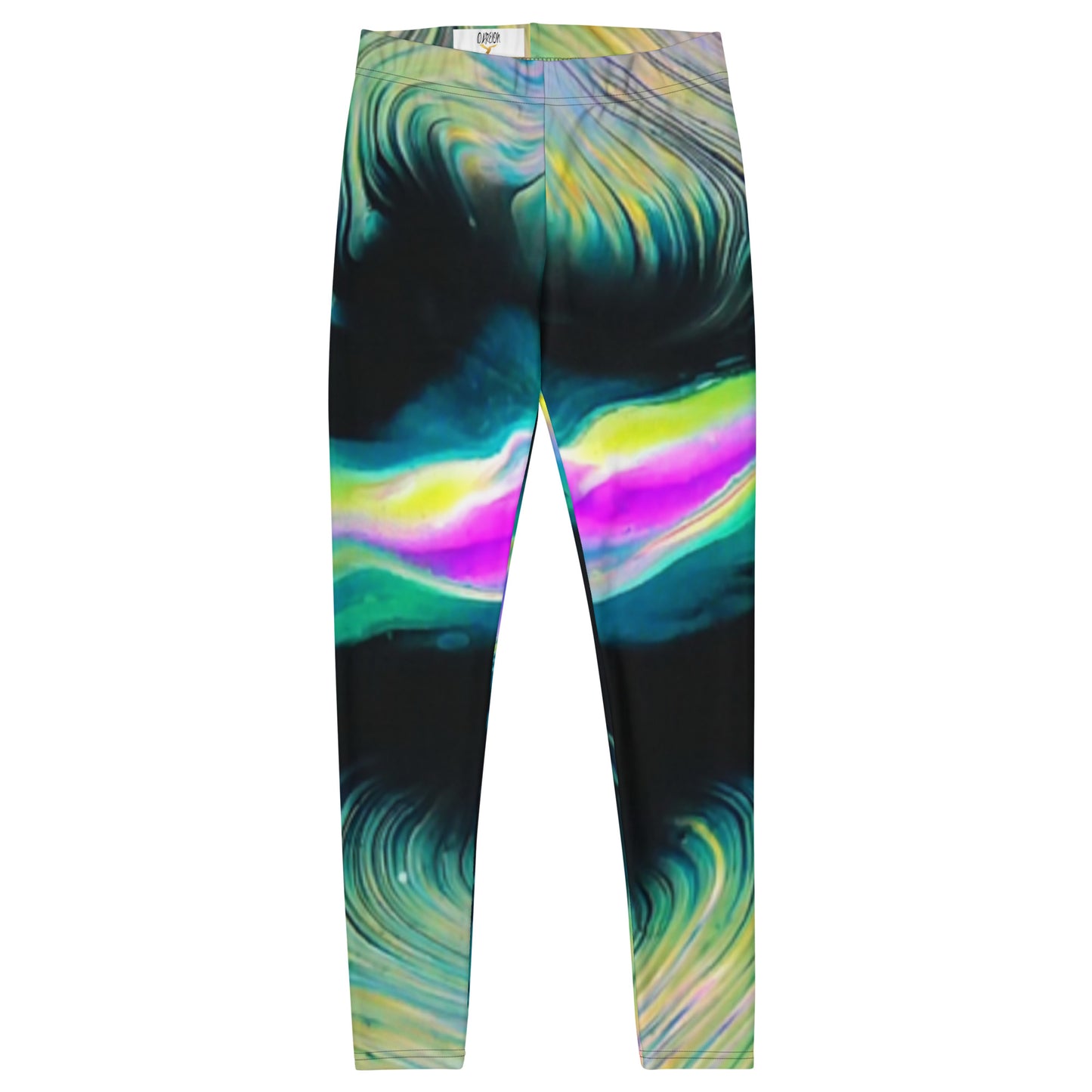 Blue Green Black Multi-Color Leggings