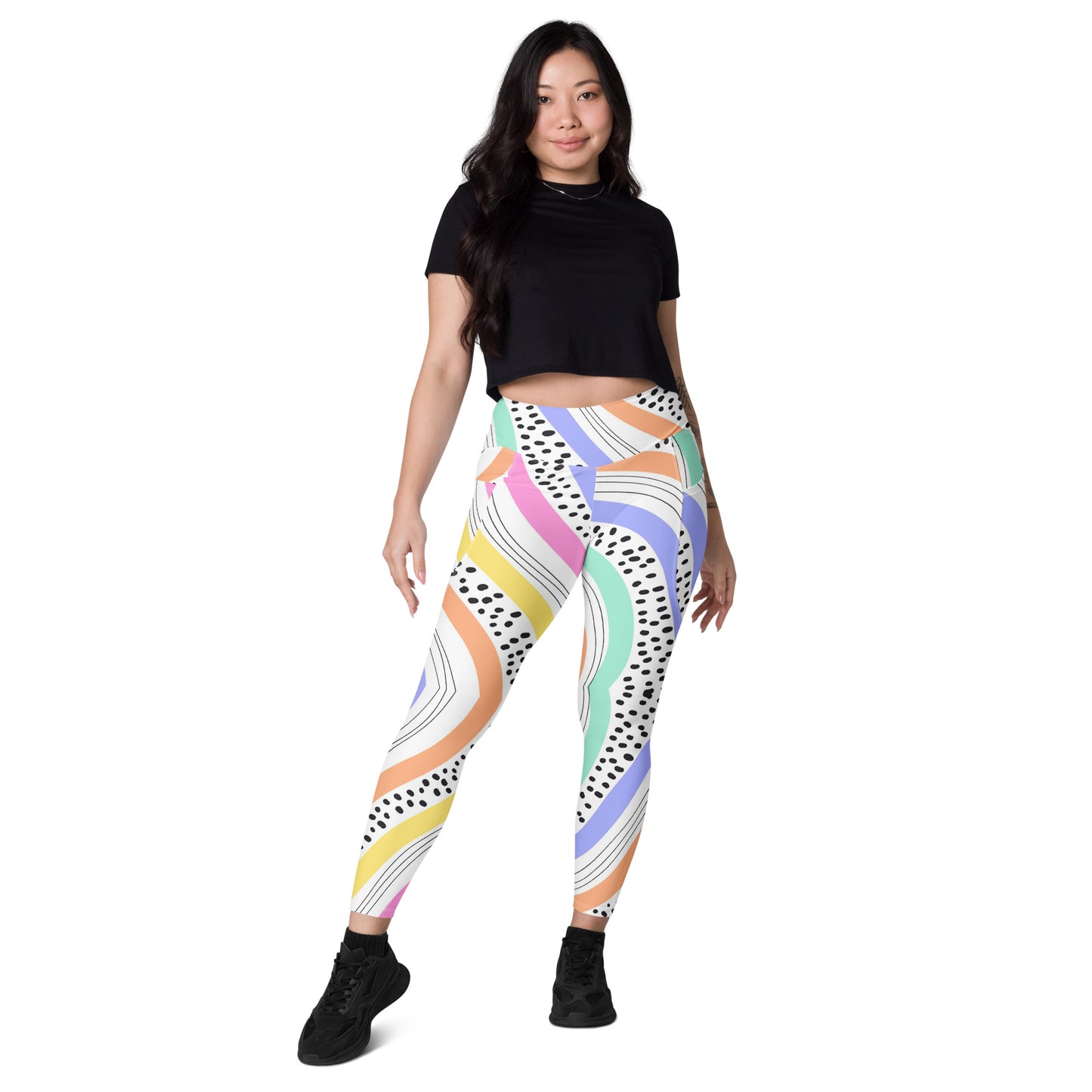 Leggings with Pockets - Multi-Color Abstract