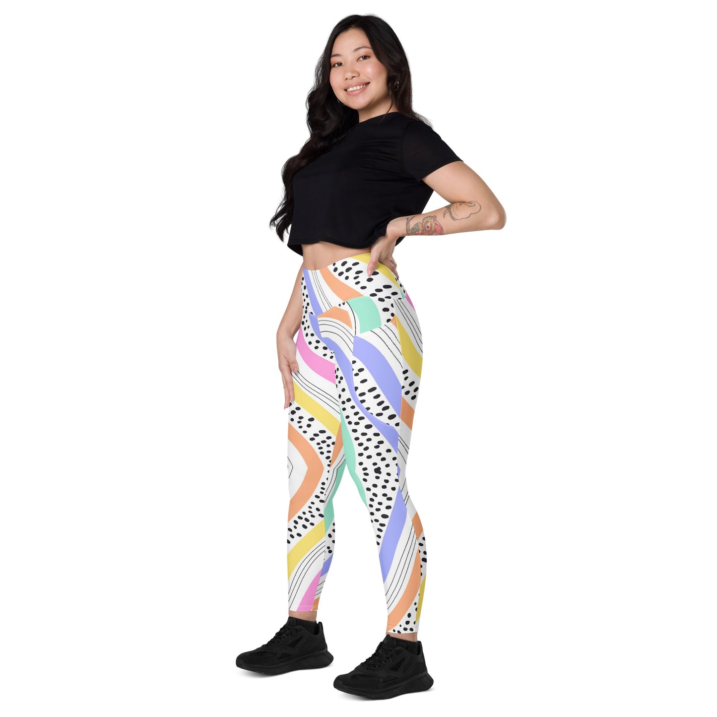 Leggings with Pockets - Multi-Color Abstract
