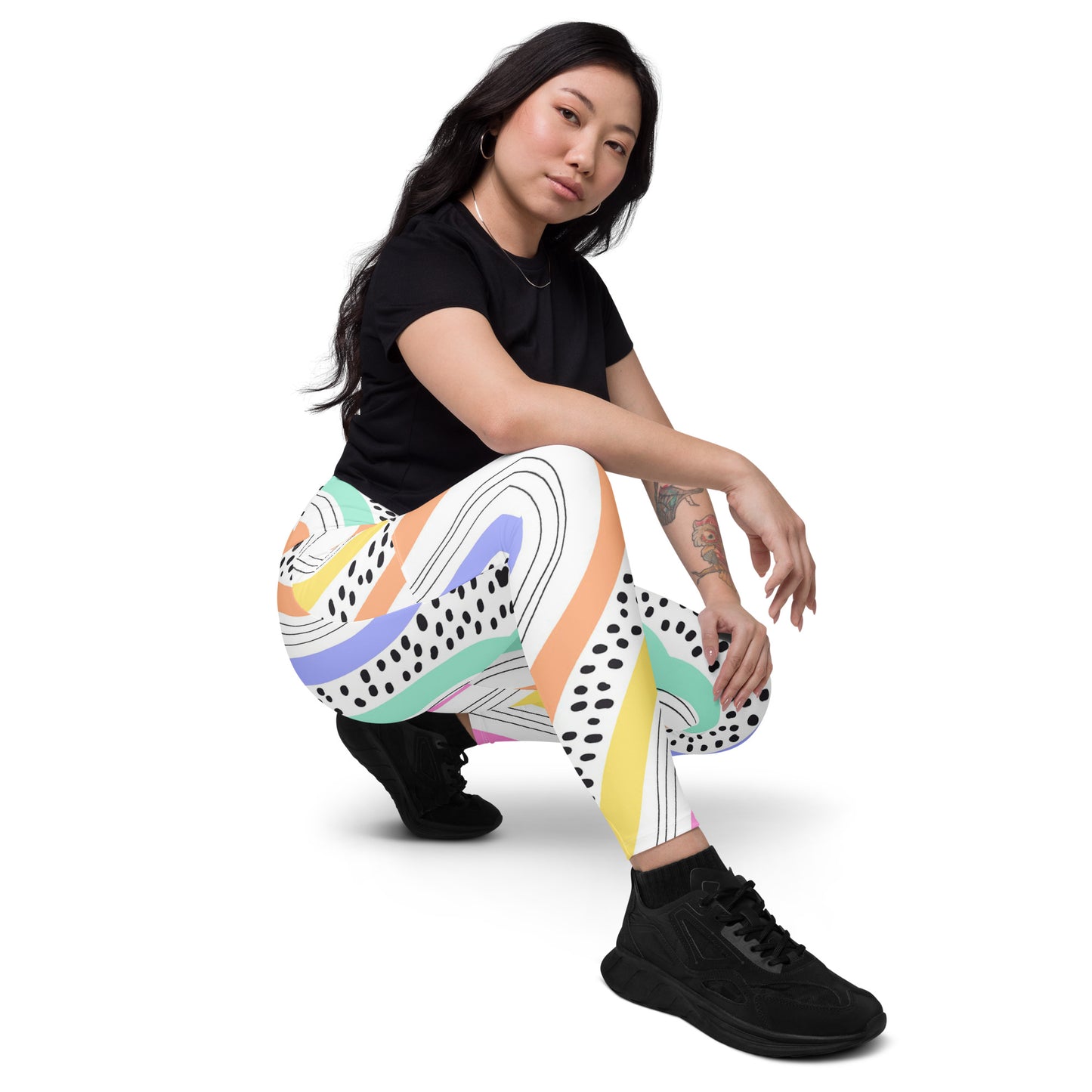 Leggings with Pockets - Multi-Color Abstract