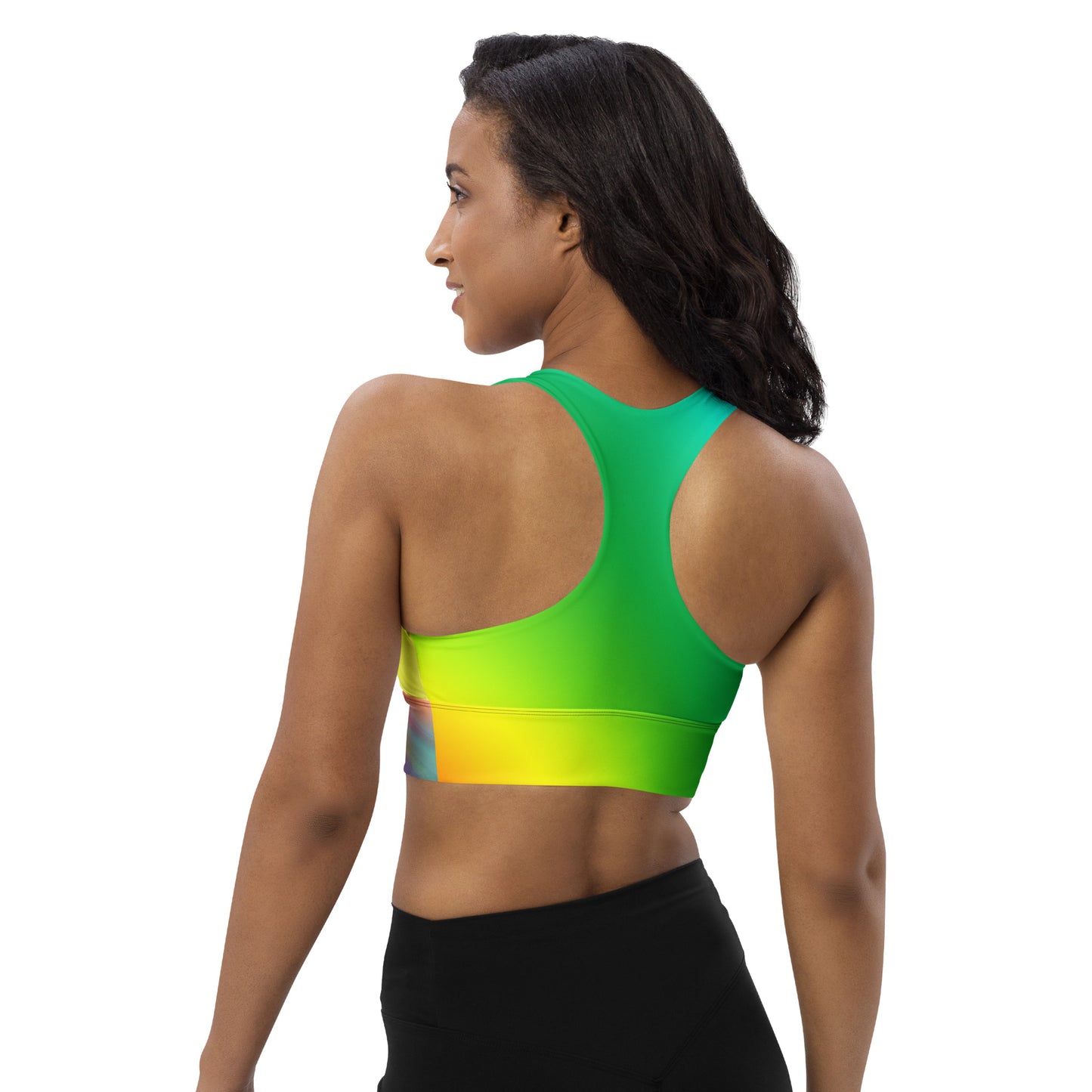 Tie-Dye Multi-Colored Longline Sports Bra