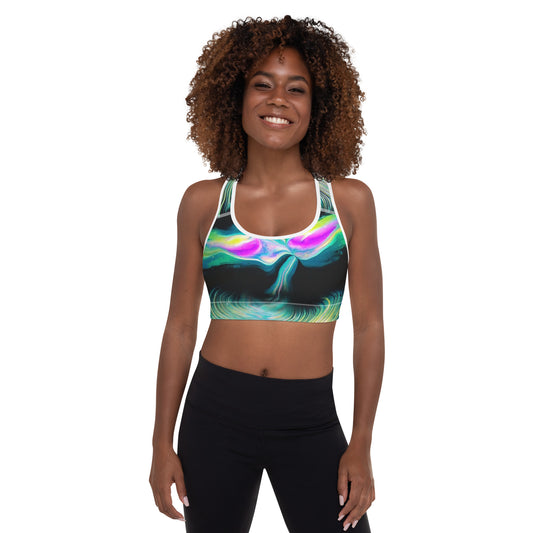 Blue Pink Black Padded Sports Bra