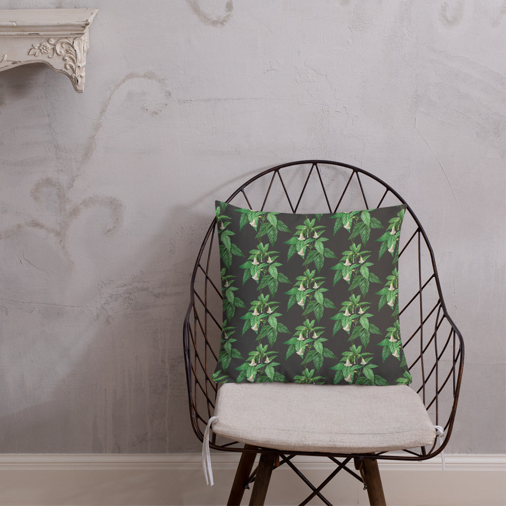Green Floral Accent Pillow
