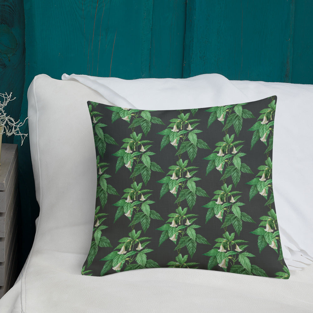 Green Floral Accent Pillow
