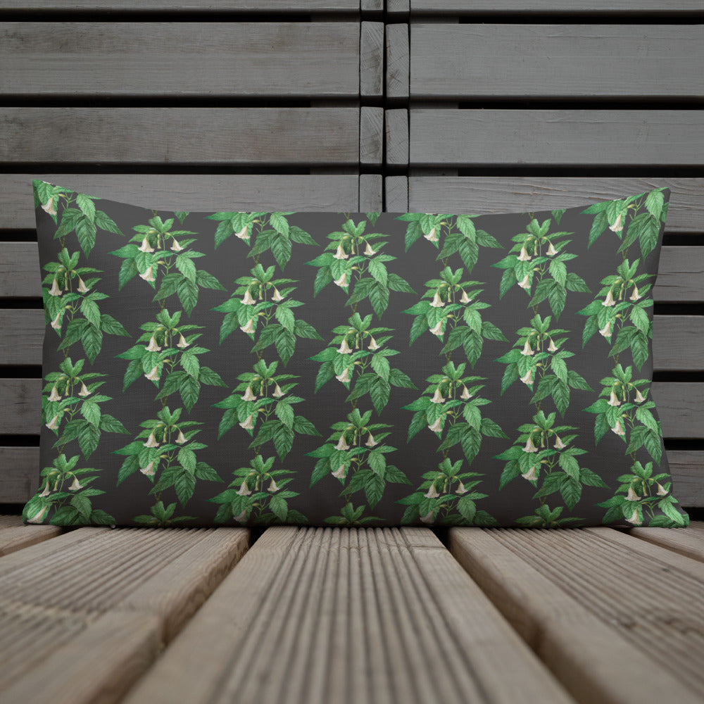 Green Floral Accent Pillow
