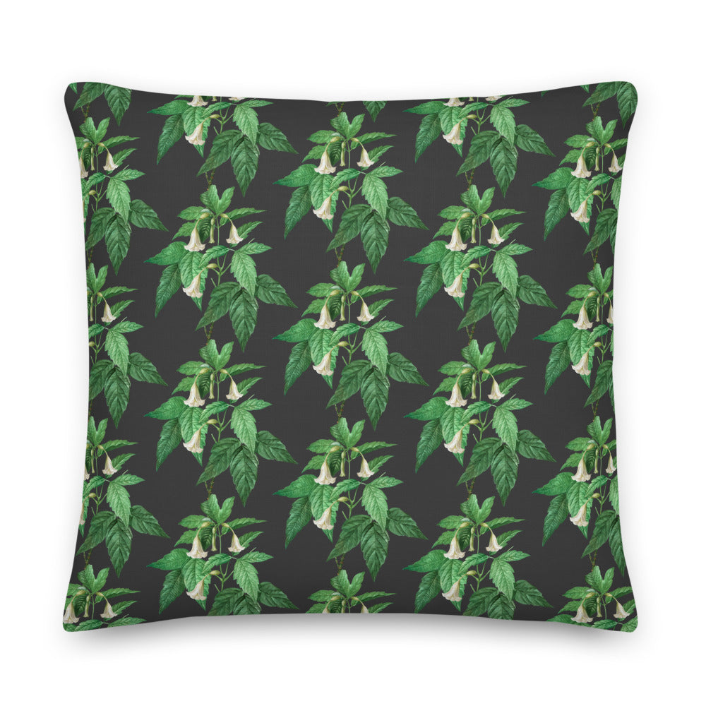 Green Floral Accent Pillow