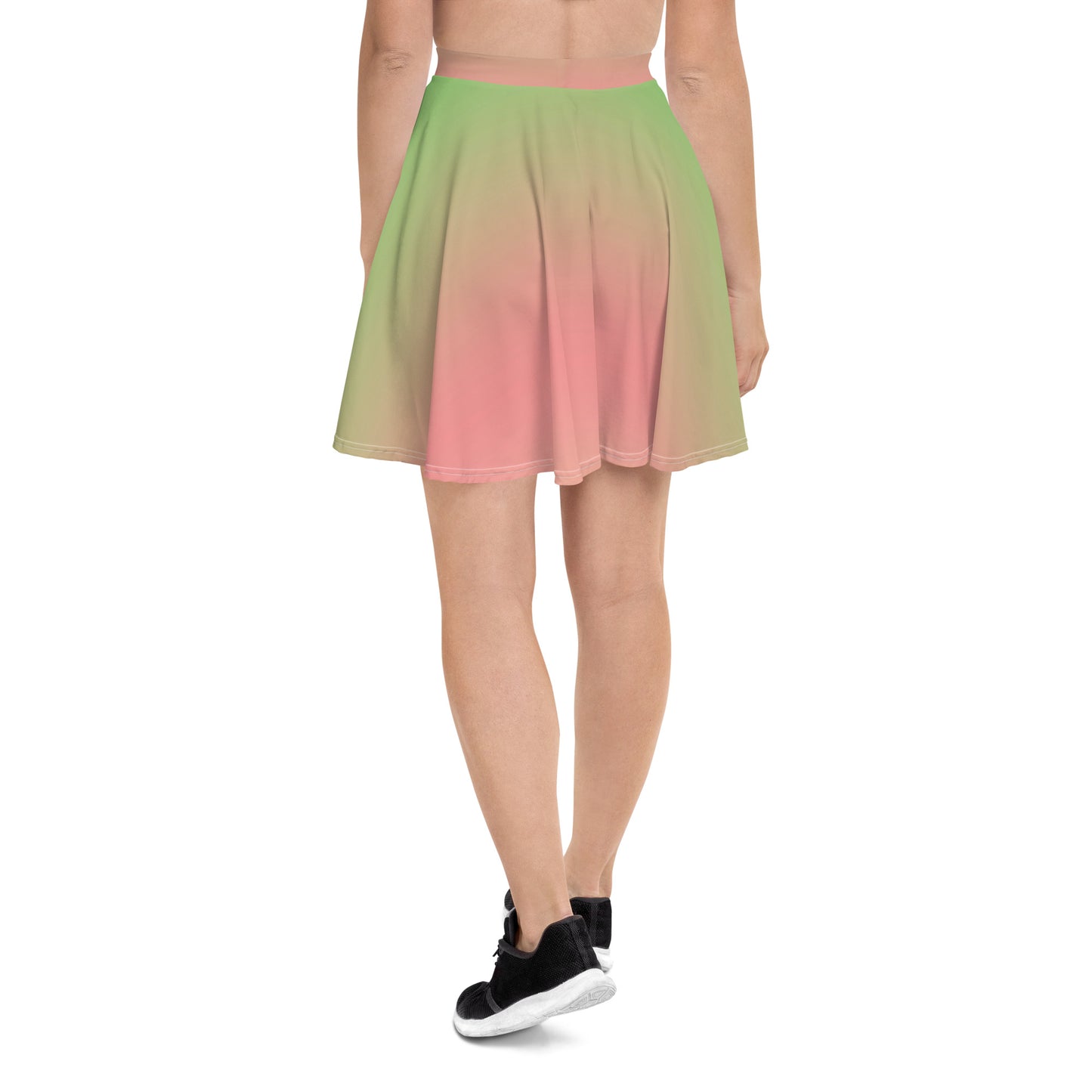 Pink And Green Abstract Skater Skirt