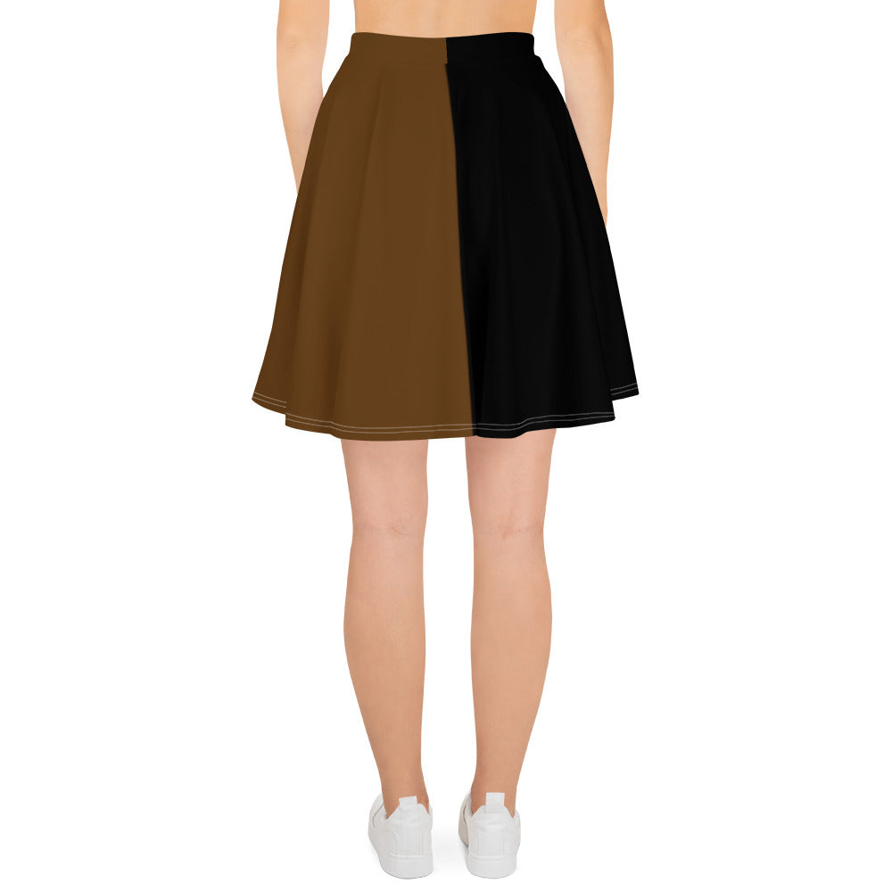 Brown and Black Skater Skirt