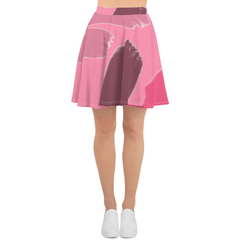 Pink Abstract Skater Skirt