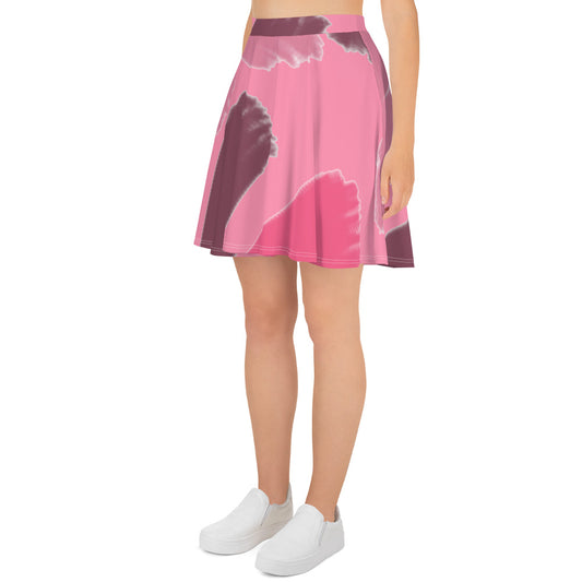 Pink Abstract Skater Skirt