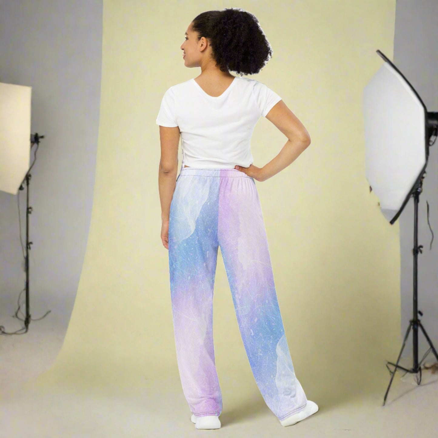 pastel wide leg pants