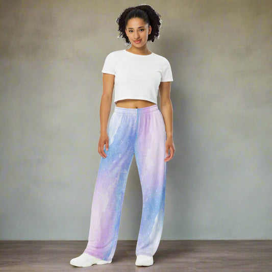 pastel wide leg pants