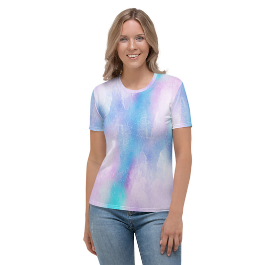 Pink Blue Multi-Colored T-Shirt