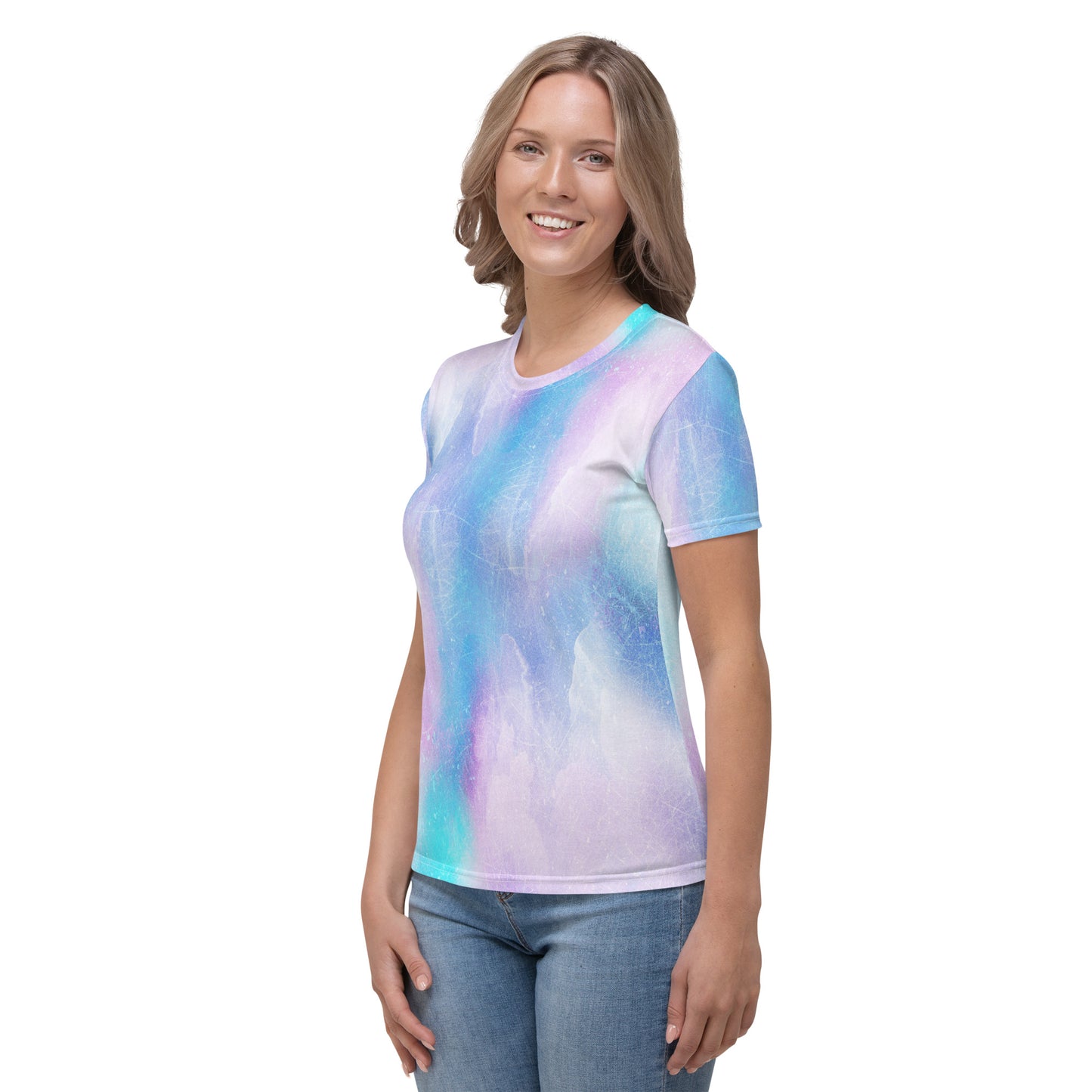 Pink Blue Multi-Colored T-Shirt