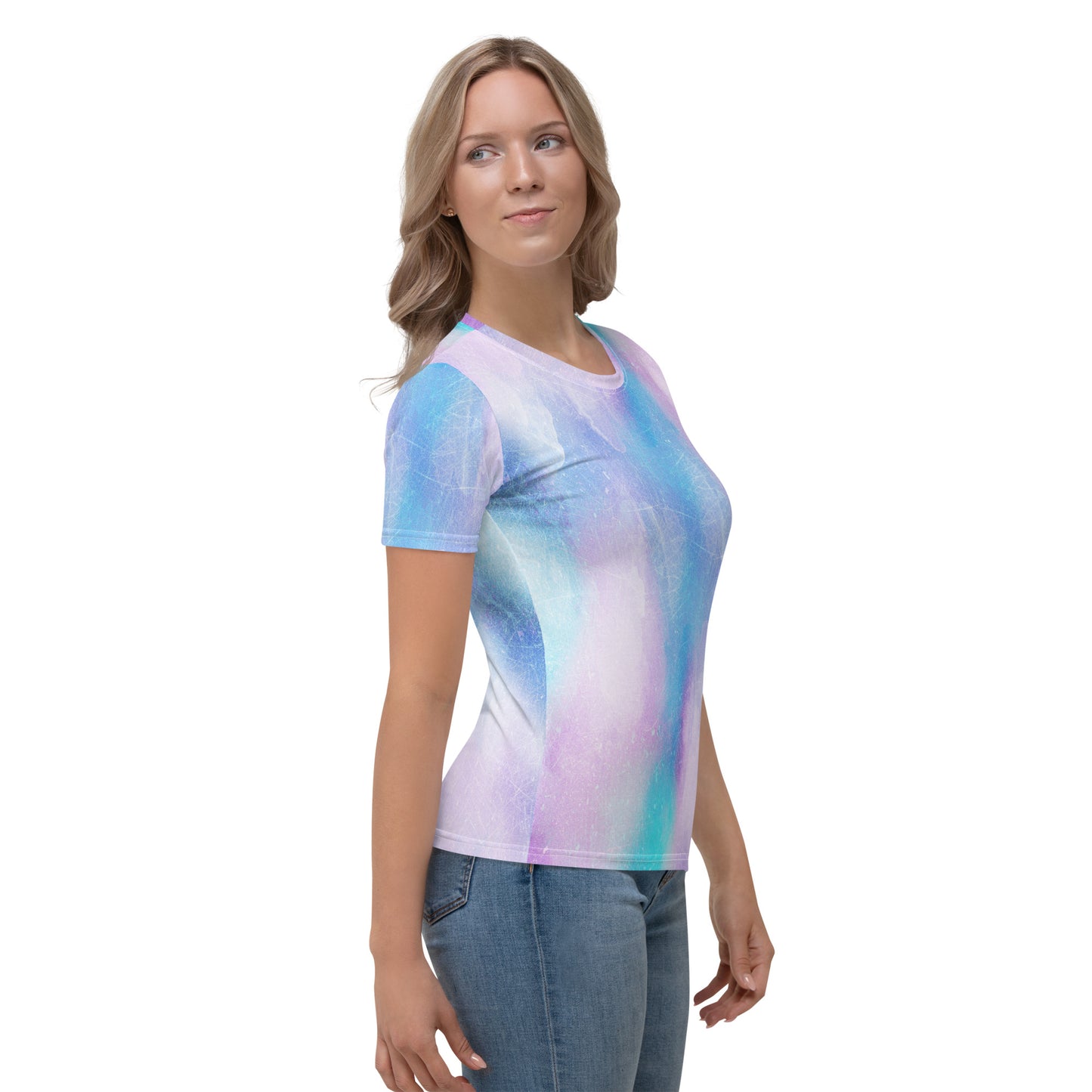 Pink Blue Multi-Colored T-Shirt