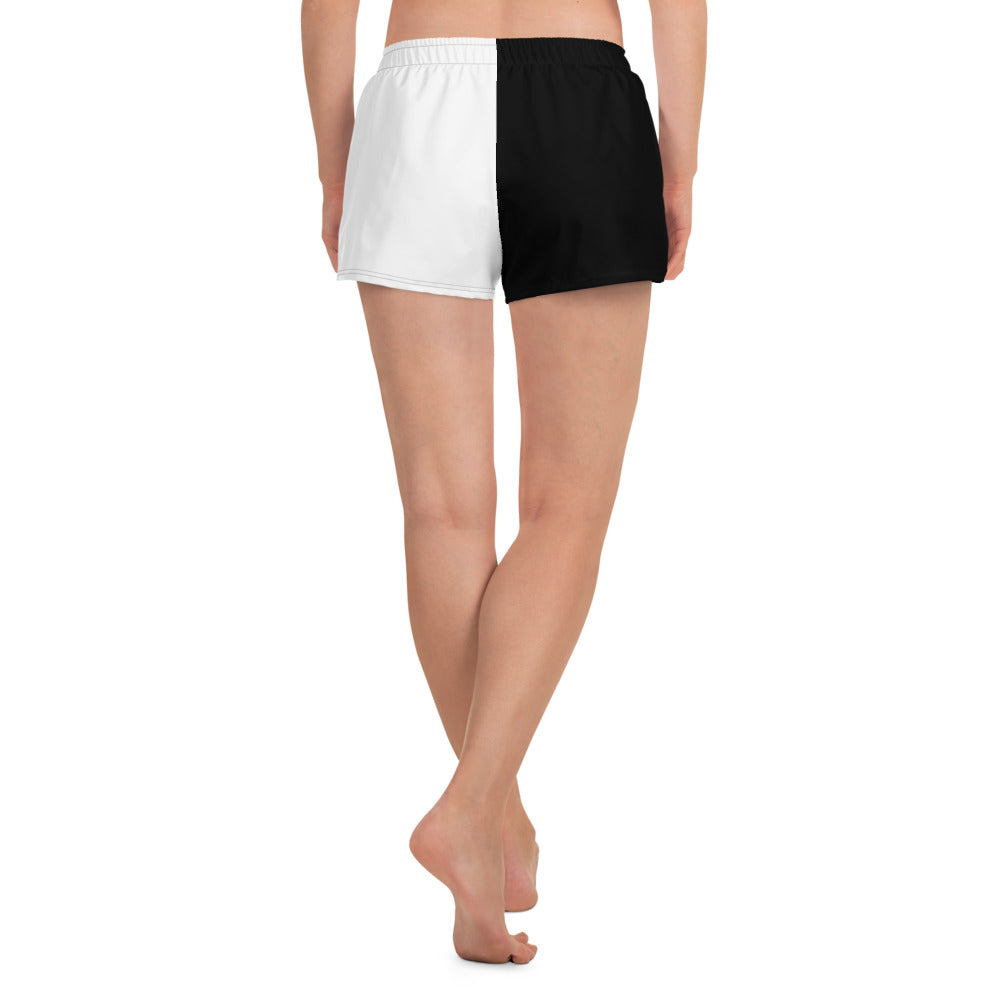 Black and White Colorblock Recycled Athletic Shorts