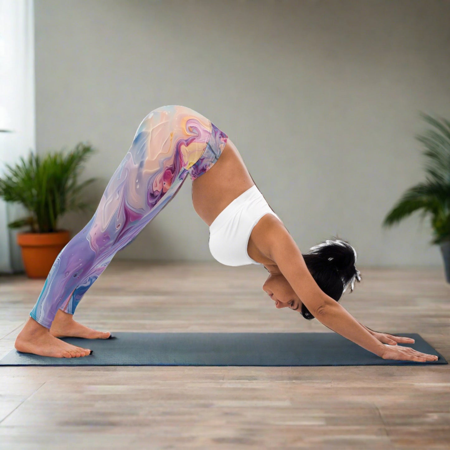 multi-colored yoga leggings