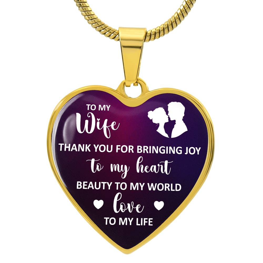 Engraved Heart Necklace for Wife