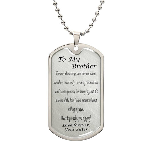 silver necklace for brother