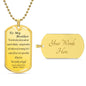 Customized Steel & Gold Necklace for Brother from Sister