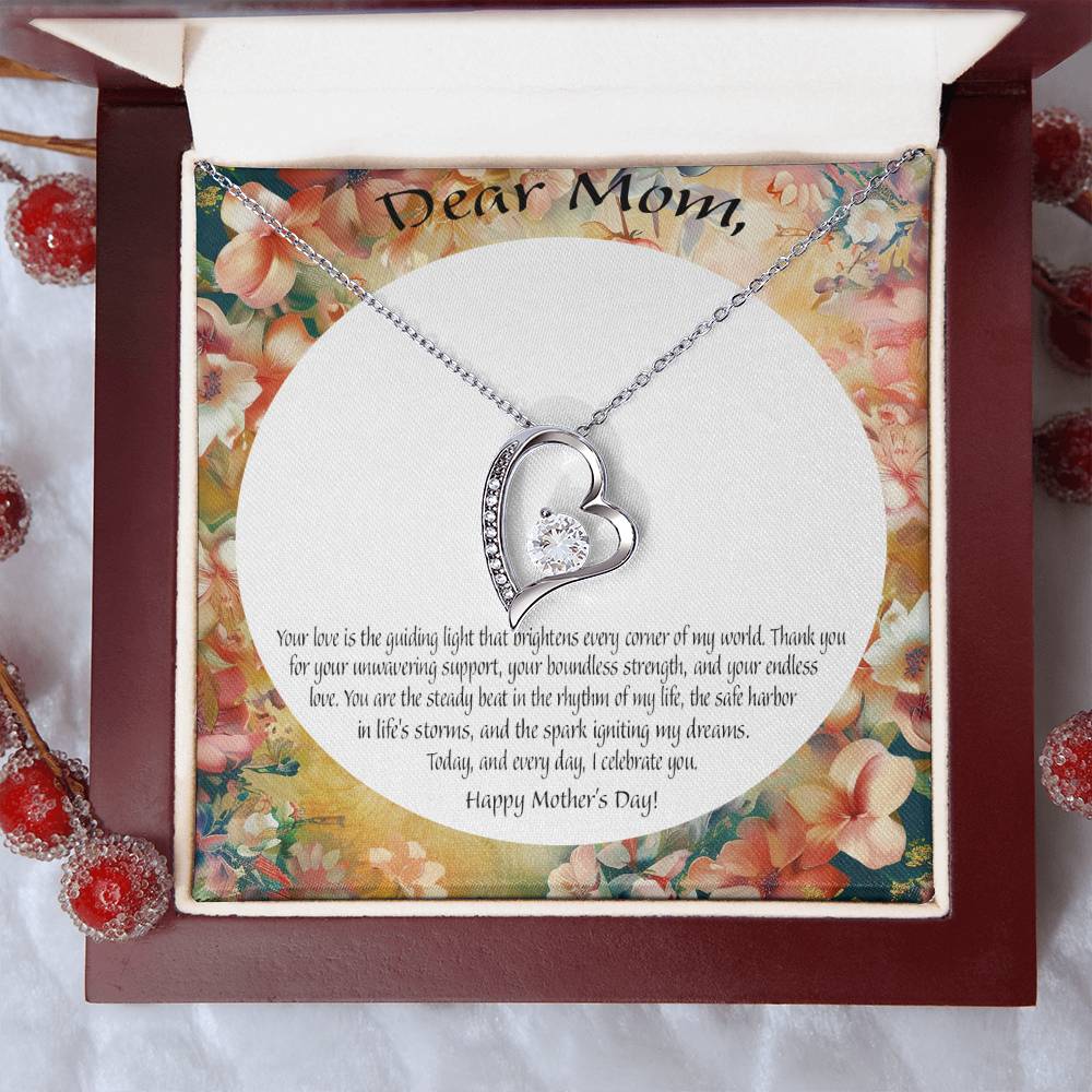 Cubic Zirconia Heart Necklace- Gift for Mom