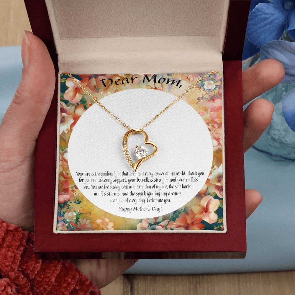 Cubic Zirconia Heart Necklace- Gift for Mom