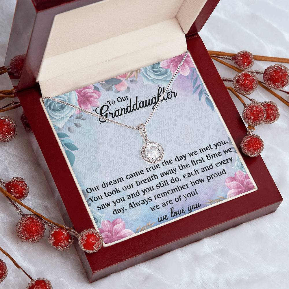 14k White Gold Cubic Zirconia Necklace for Granddaughter