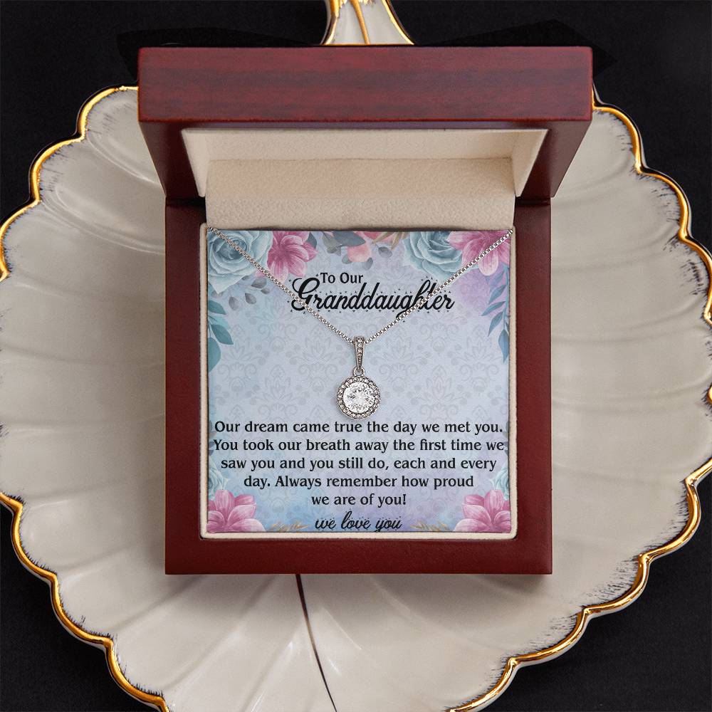 14k White Gold Cubic Zirconia Necklace for Granddaughter