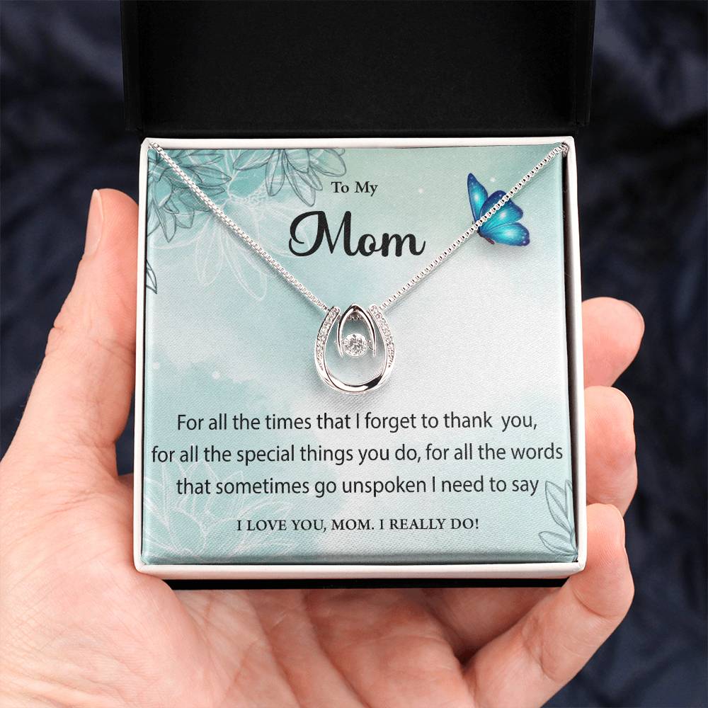 White Gold Lucky Necklace for Mom