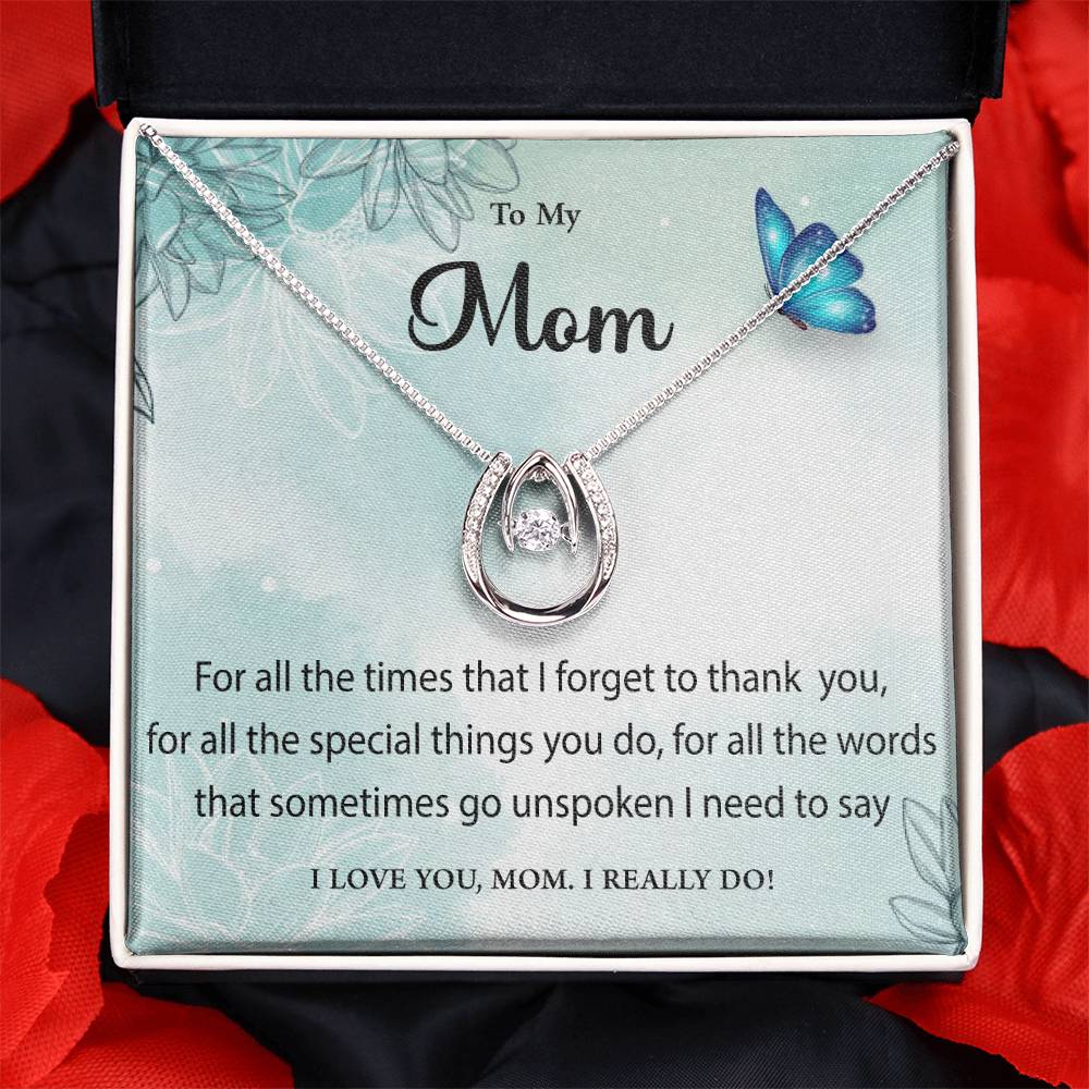 White Gold Lucky Necklace for Mom