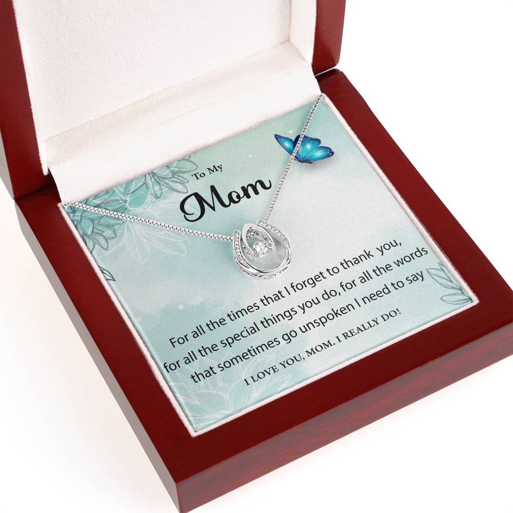 White Gold Lucky Necklace for Mom