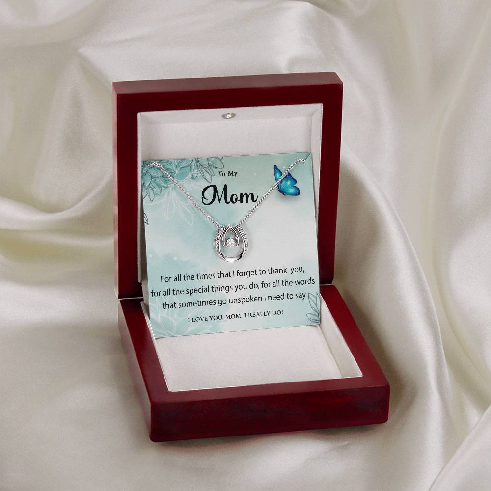White Gold Lucky Necklace for Mom