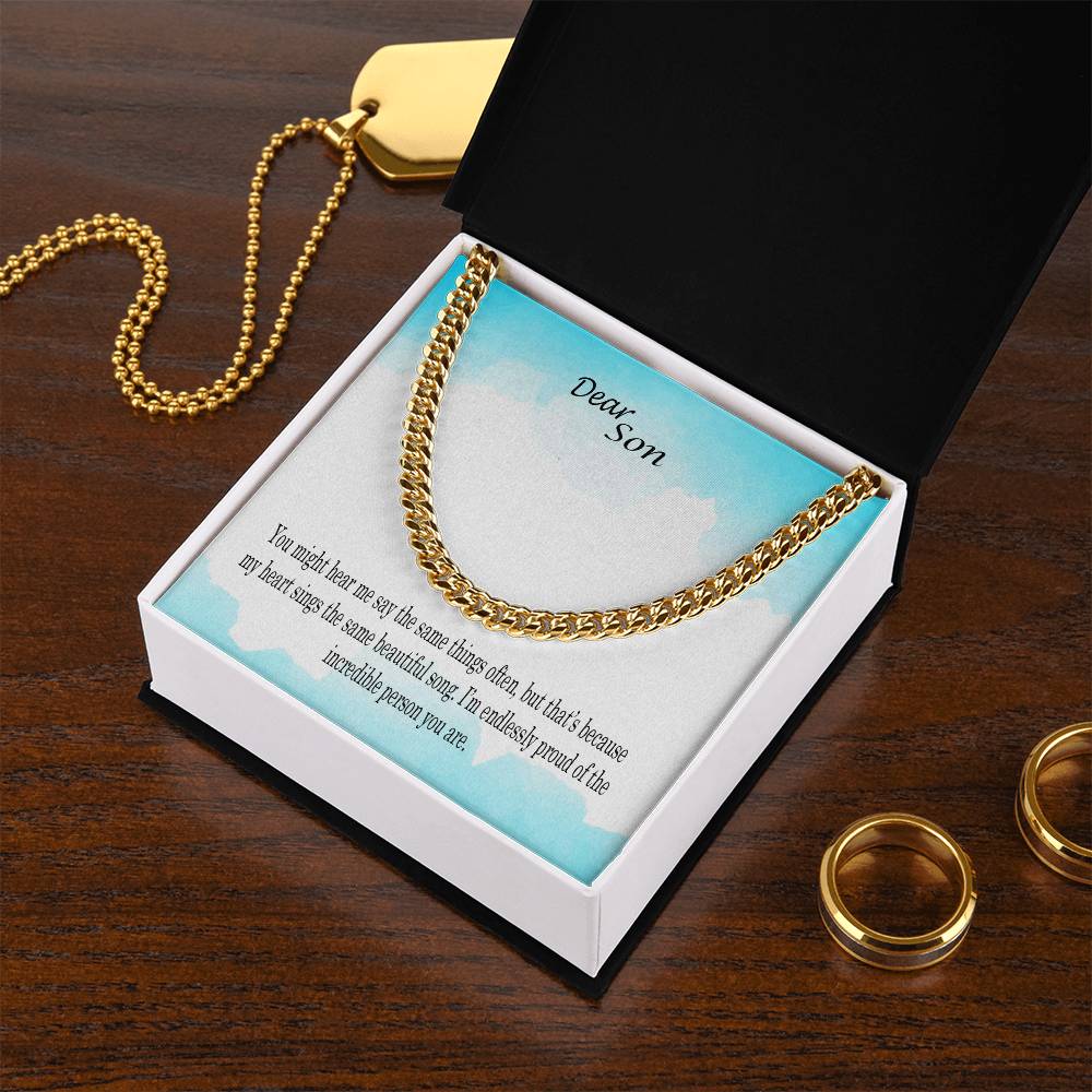 Cuban Link Chain Heirloom Necklace for Son