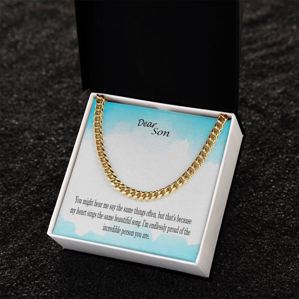 Cuban Link Chain Heirloom Necklace for Son