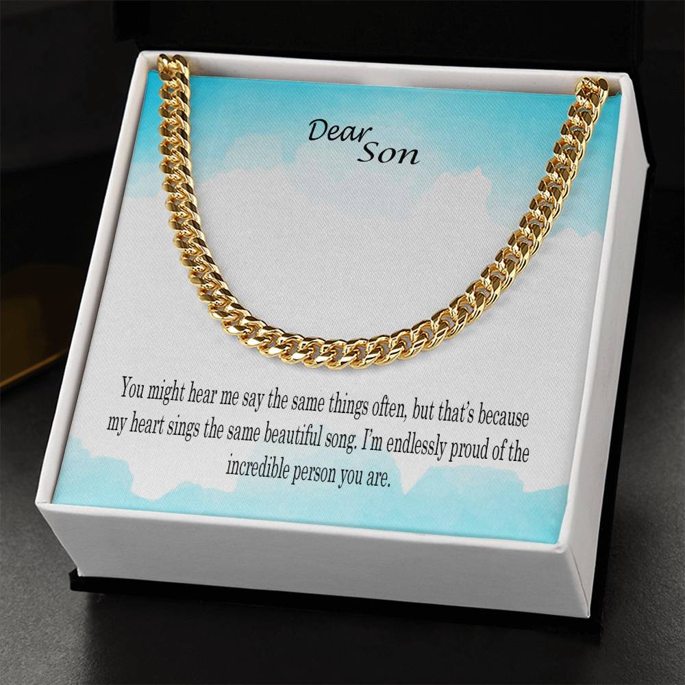 Cuban Link Chain Heirloom Necklace for Son