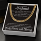 Gold Cuban Link Necklace for Husband with Message Card