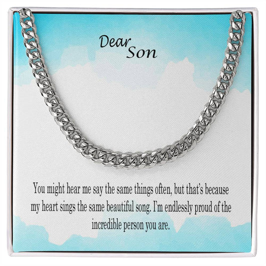Cuban Link Chain Heirloom Necklace for Son