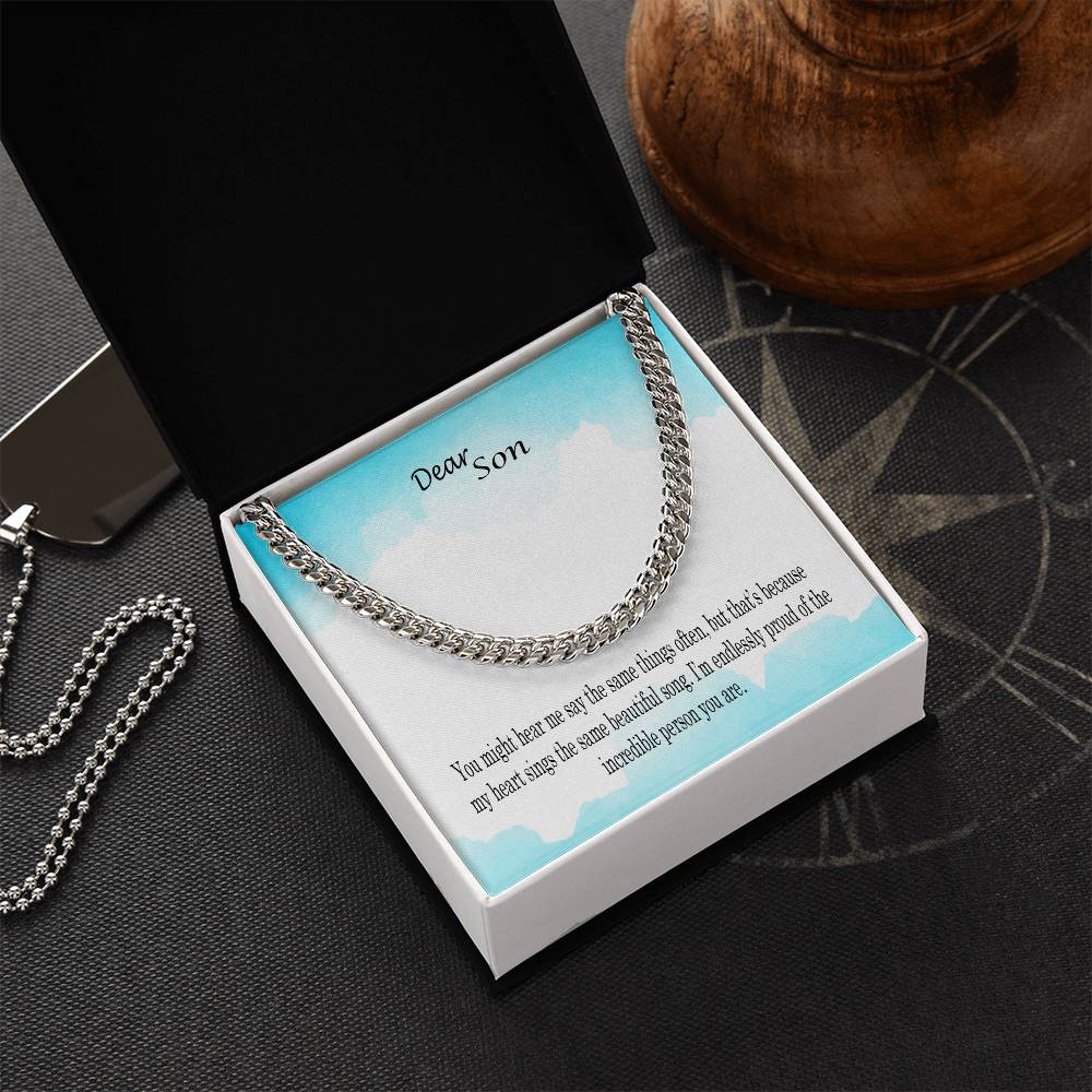 Cuban Link Chain Heirloom Necklace for Son