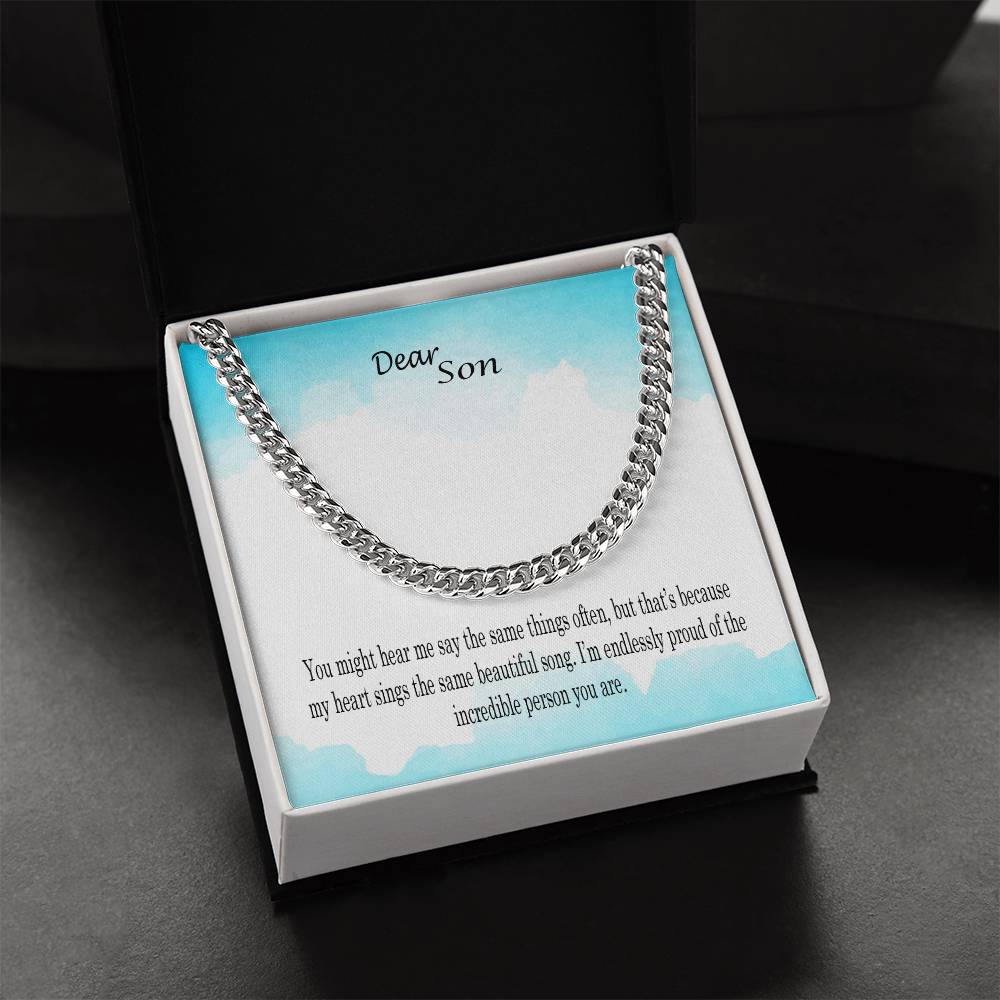 Cuban Link Chain Heirloom Necklace for Son