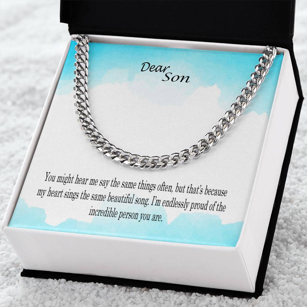 Cuban Link Chain Heirloom Necklace for Son
