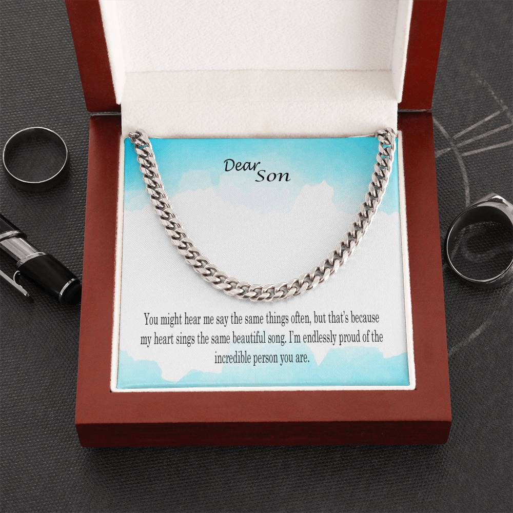 Cuban Link Chain Heirloom Necklace for Son