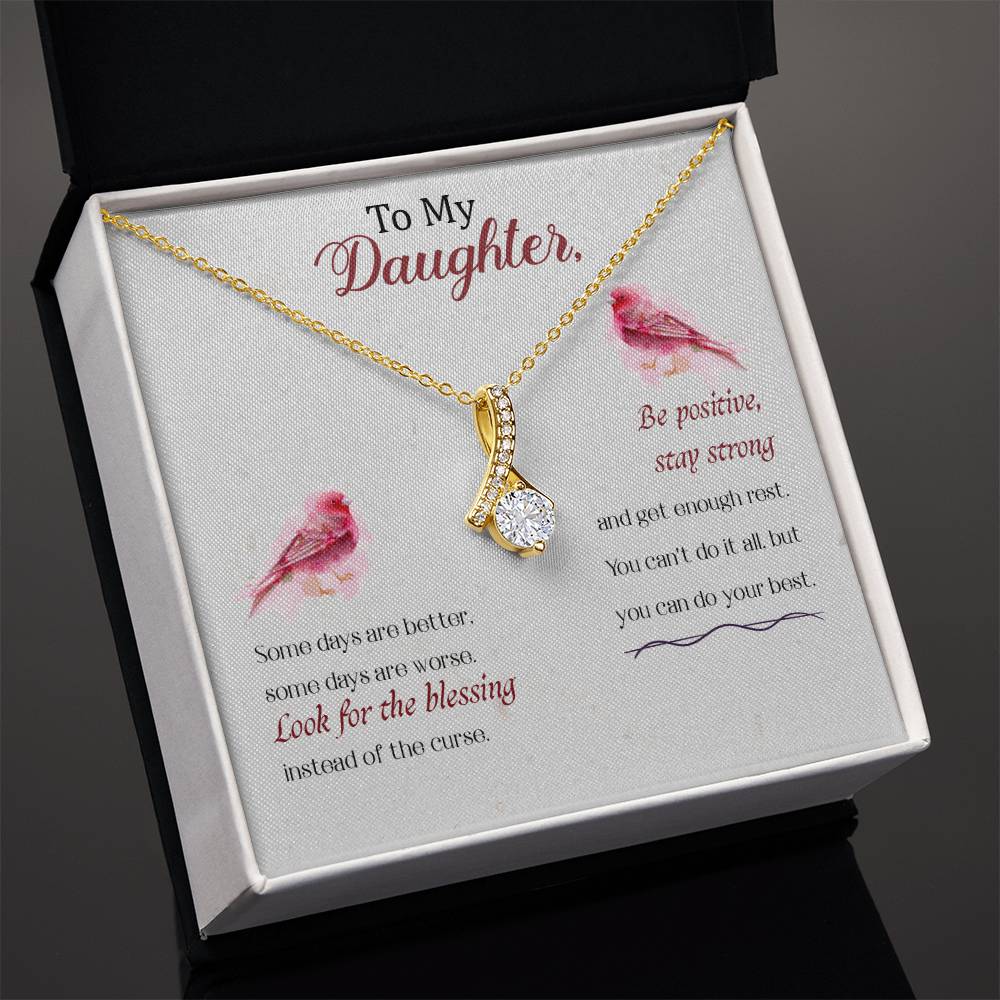 A Cubic Zirconia Necklace in 14K White Gold and 18K Gold Finish, Perfect for Your Beloved Daughter