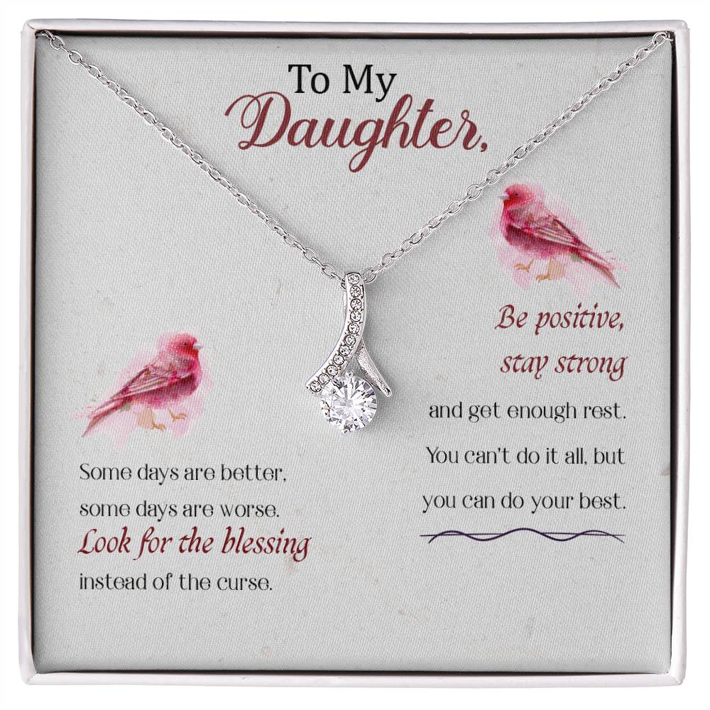 A Cubic Zirconia Necklace in 14K White Gold and 18K Gold Finish, Perfect for Your Beloved Daughter