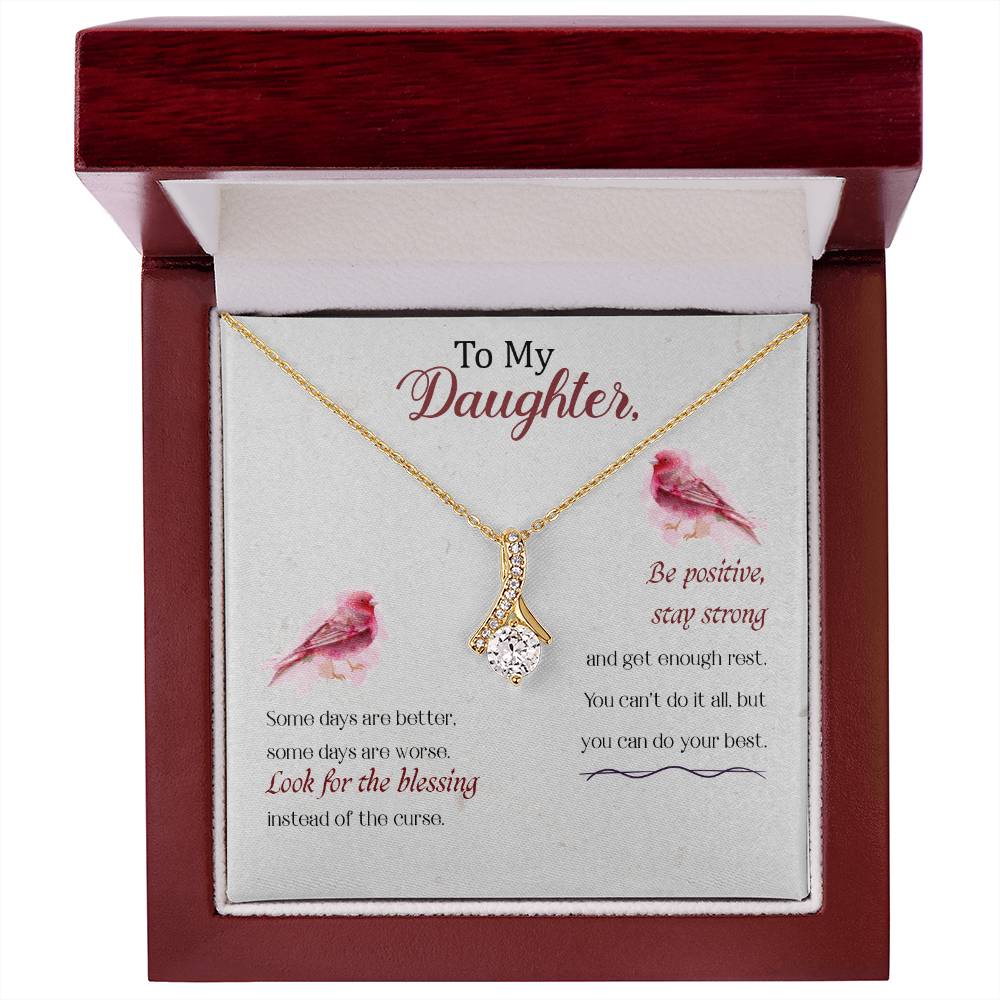 A Cubic Zirconia Necklace in 14K White Gold and 18K Gold Finish, Perfect for Your Beloved Daughter