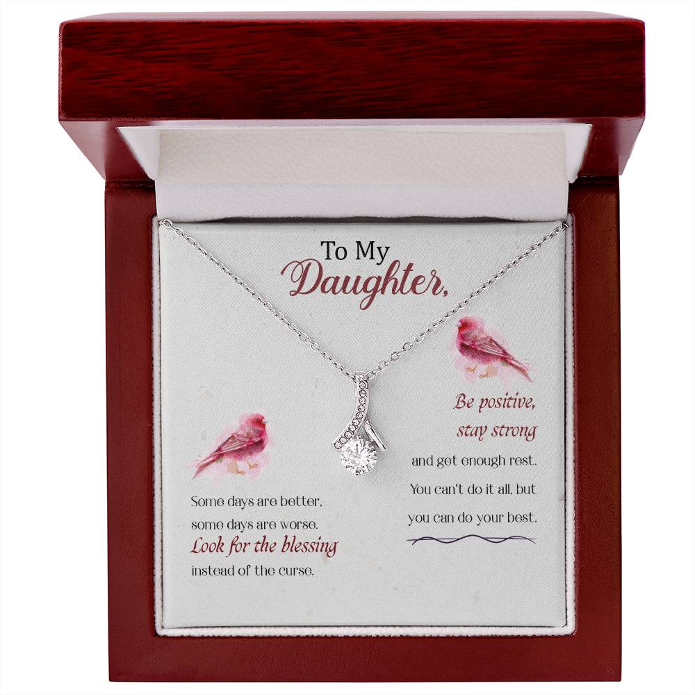 A Cubic Zirconia Necklace in 14K White Gold and 18K Gold Finish, Perfect for Your Beloved Daughter