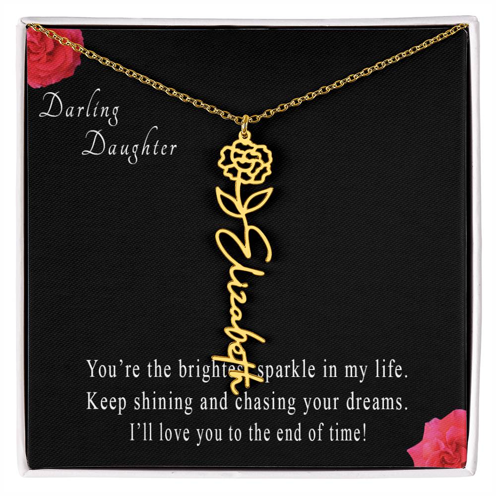 Personalized Flower Name Necklace for Daughter